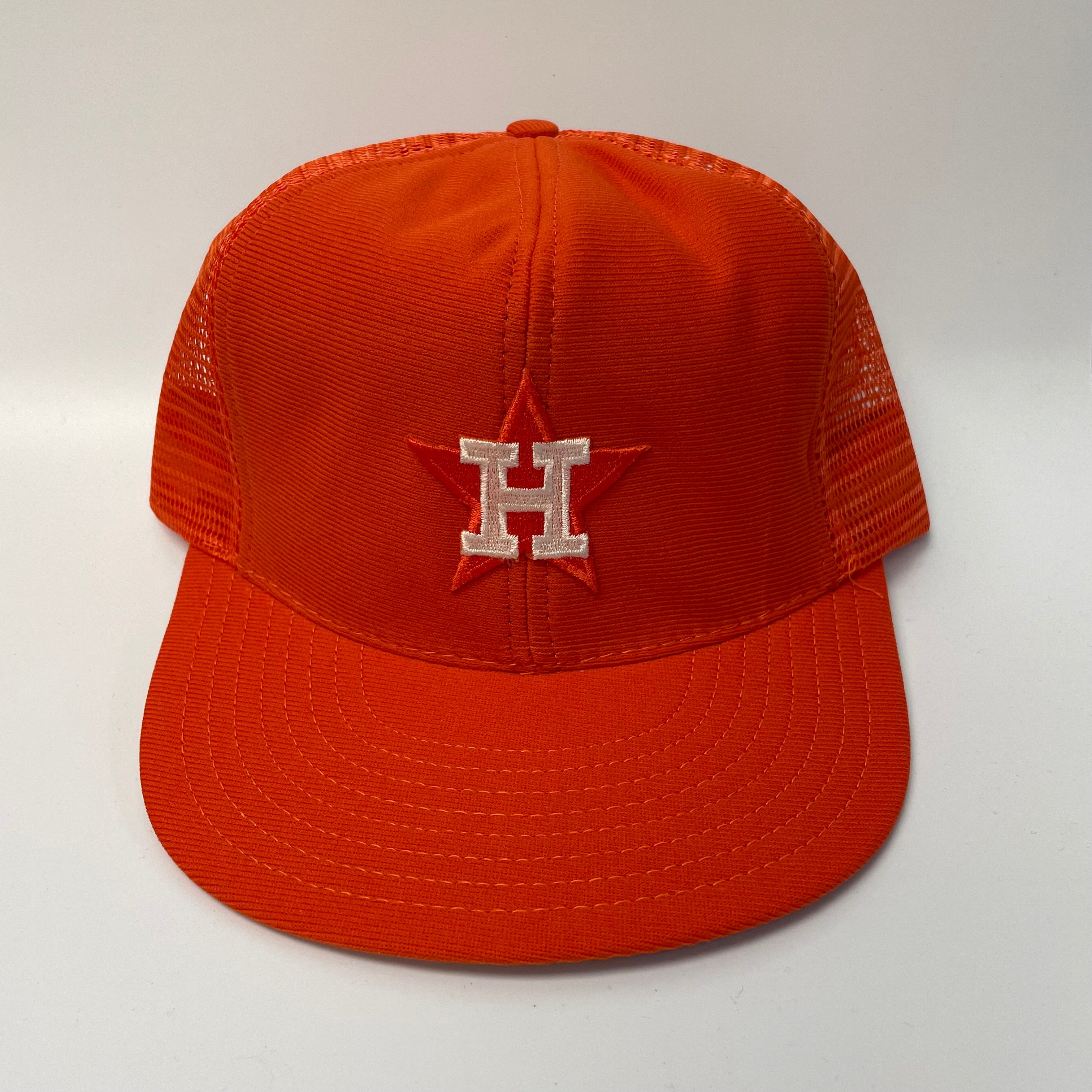 Custom Houston Astros Vintage Orange Mesh Trucker SnapBack Hat Cap