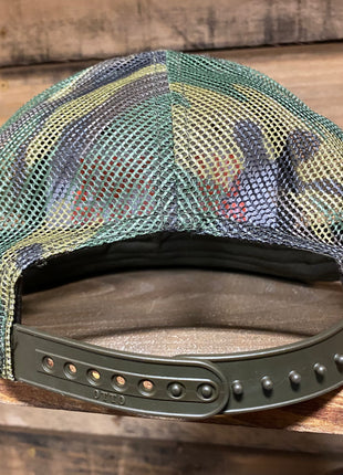 Old School Hunting Club Camo mesh Snapback hat cap custom embroidery