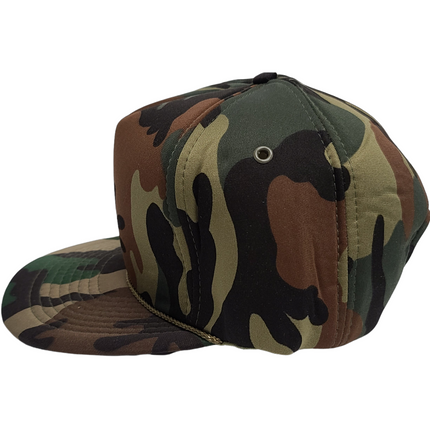 Vintage Camo With Mid Crown Full Foam SnapBack Hat Cap with Rope