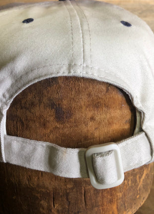 Dig Bick Vintage Tan Navy Brim Strapback cap hat Custom Embroidery