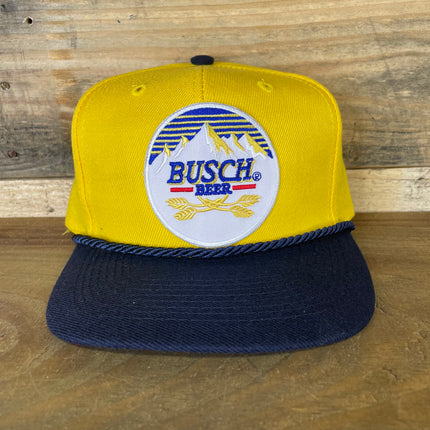 Custom Busch Beer Vintage Yellow Blue Rope SnapBack Hat Cap