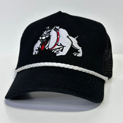Georgia Bulldog Vintage Black Mesh Trucker Cap Hat Custom Embroidery