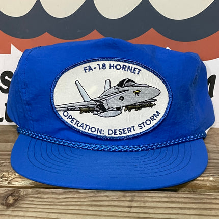Custom FA 18 Hornet Operation Desert Storm Vintage Blue Rope SnapBack Hat Cap Ready to ship
