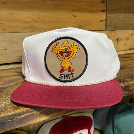 Custom Duck Shit Vintage Maroon Brim Rope Snapback Cap Hat
