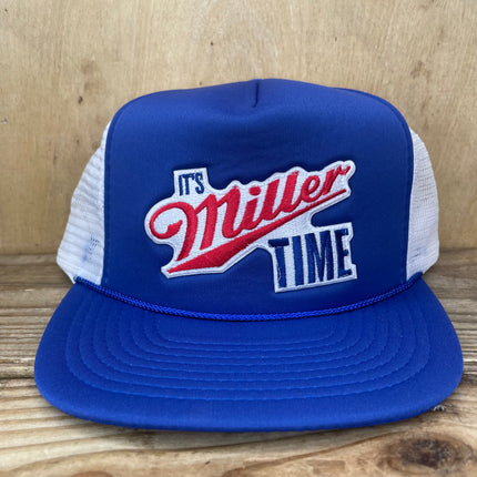 Custom It’s Miller Time Beer Vintage Mesh Trucker SnapBack Hat Cap
