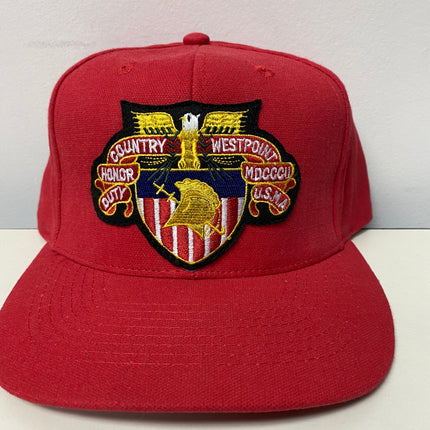 Custom Country WestPoint Honor Duty Vintage Red Strapback Hat Cap