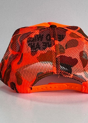 Head Will Solve Any Problem Vintage Orange Camo Mesh Trucker SnapBack Hat Cap Custom Embroidery