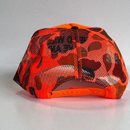 Head Will Solve Any Problem Vintage Orange Camo Mesh Trucker SnapBack Hat Cap Custom Embroidery