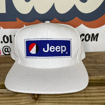 Custom Jeep Vintage White SnapBack Hat Cap