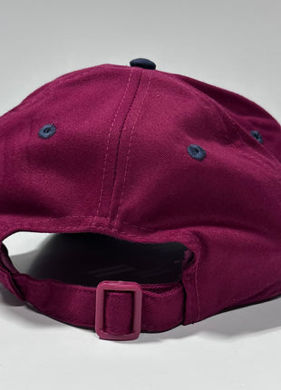 Pheasant on a Vintage Burgundy Mid Crown Strapback Cap Hat Custom Embroidered