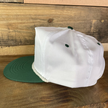 Custom Miami Hurricanes Vintage White Crown Green Brim Golf Snapback Cap Hat