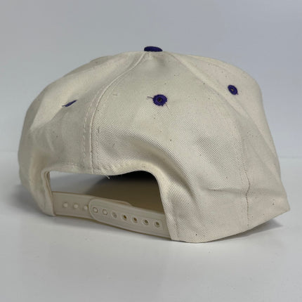 Los Angeles Script California Vintage Purple Brim Snapback Cap Hat Custom Embroidered