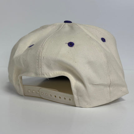 Los Angeles Script California Vintage Purple Brim Snapback Cap Hat Custom Embroidered