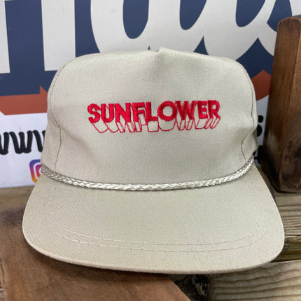 Vintage Sunflower Rope Golf Strapback Hat Cap fits up to XL 7 3/4
