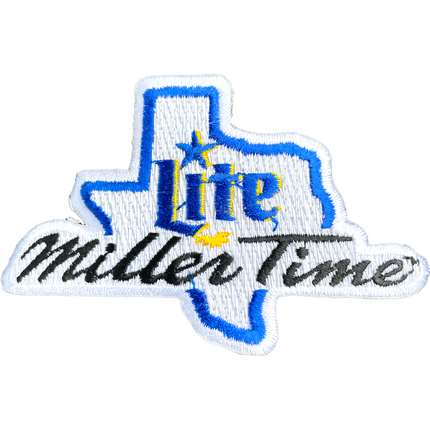 Vintage Miller Lite Miller Time Texas Logo 4.25”x2.5” Sew On Patch