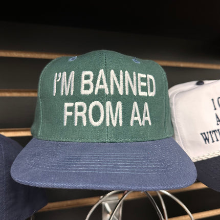 I’m BANNED FROM AA Vintage Strapback Cap Hat Custom Embroidered