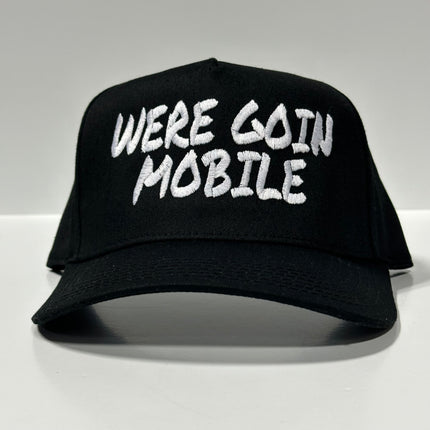 Were goin mobile vintage black SnapBack Hat Cap Custom Embroidered