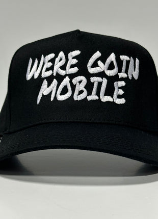 Were goin mobile vintage black SnapBack Hat Cap Custom Embroidered