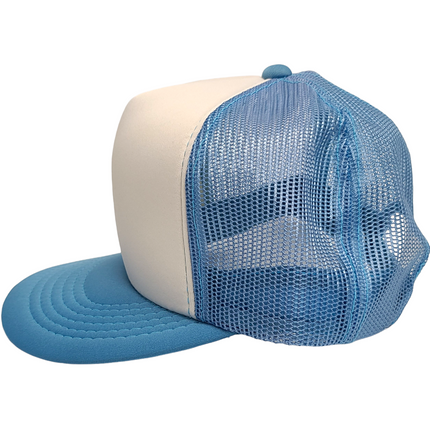 Vintage Light Blue And White With Mid Crown Mesh Snapback Hat
