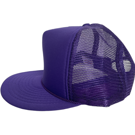 Vintage Purple Mid Crown Trucker Mesh SnapBack Hat Cap