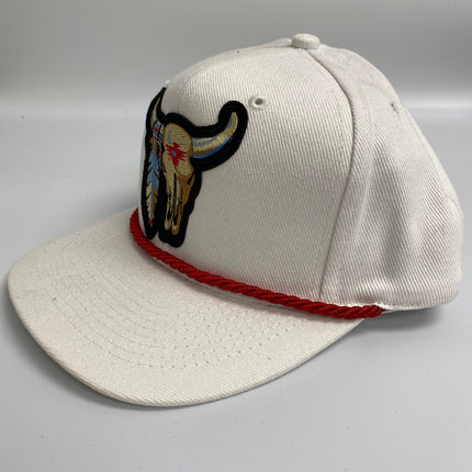 Custom cow skull vintage red rope Snapback hat cap