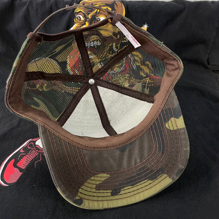 Vintage Wild Turkey Hunter Camo Mesh Snapback Trucker Cap Hat