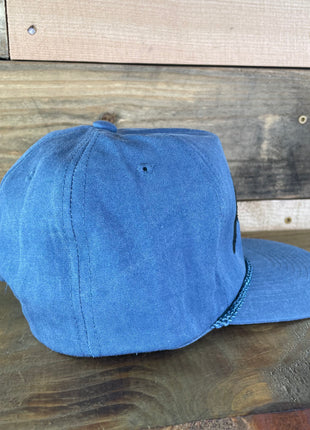 The Happy Fisherman Sky Blue Golf Rope Snapback Cap Hat Custom Embroidered