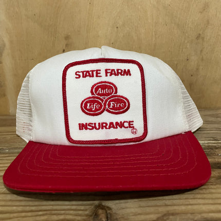 Vintage State Farm Insurance Mesh Trucker Snapback Cap Hat Made in USA
