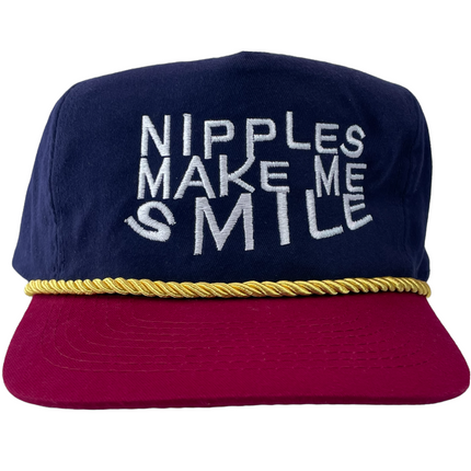 Nipples Make Smile With Rope Maroon brim Vintage Strapback Cap Hat Funny Embroidered