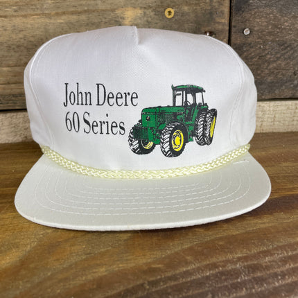 Vintage John Deere 60 series White Rope SnapBack Hat Cap
