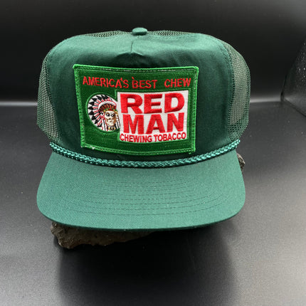 Redman chewing tobacco vintage rope mesh snapback hat cat ready to ship