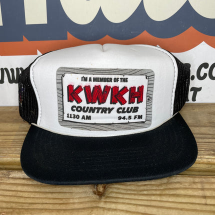 Vintage KWKH Country Club Music AM FM Mesh Trucker SnapBack Hat Cap