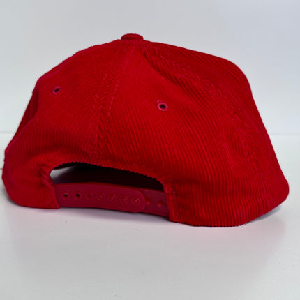 SNOWMASS Aspen Colorado Snowboarding Vintage Red Corduroy SnapBack Cap Hat Custom Embroidery