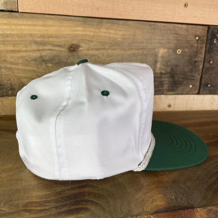 Custom Miami Hurricanes Vintage White Crown Green Brim Golf Snapback Cap Hat