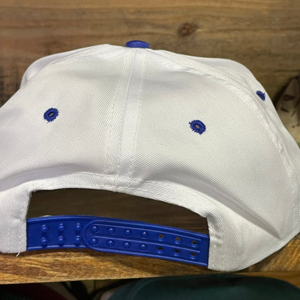 Custom Camel Vintage Blue Brim Rope White Crown Golf Snapback Cap Hat