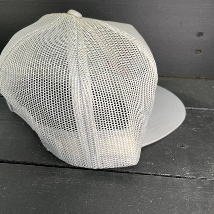 Vintage Gone Fishin Gray Mesh Snapback Trucker Cap Hat
