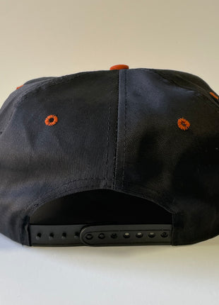 RUN THE DANG BALL Orange and Black on a Vintage Snapback Cap Hat Custom Embroidered