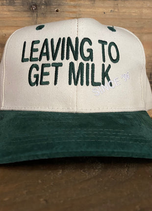 Leaving To Get Milk Vintage Saude Snapback hat cap custom embroidery