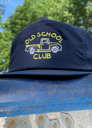 Custom Embroidered Old School Truck Club Vintage Rope Zip Back Cap Hat