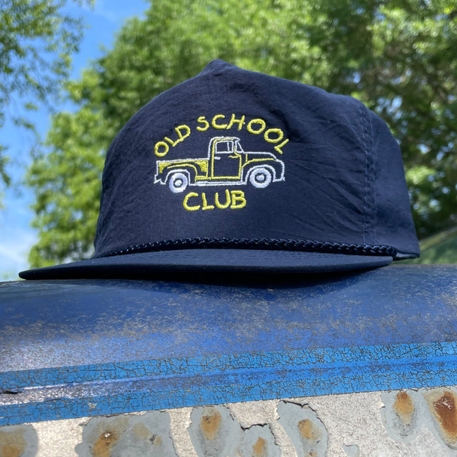 Custom Embroidered Old School Truck Club Vintage Rope Zip Back Cap Hat