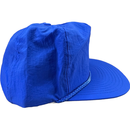 Vintage Neon Blue Rope Mid Crown flat brim Nylon blank Snapback Hat