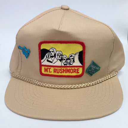 Custom Vintage Mt.Rushmore Strapback with Pins Cap Hat