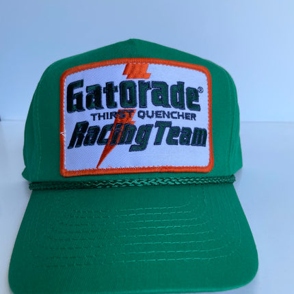 Custom Gatorade Racing Team patch on a Green SnapBack Hat Cap with rope