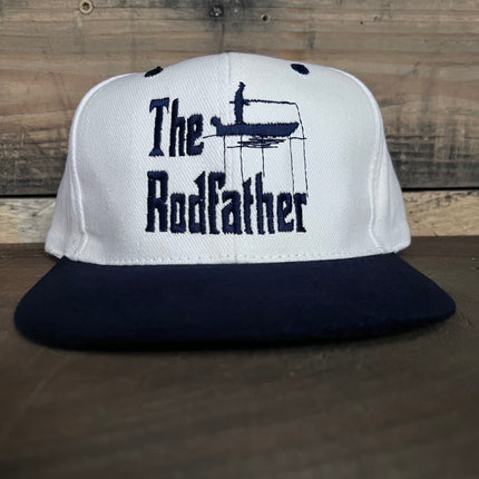 The Rodfather Fishing Vintage Strapback Hat Cap Custom Embroidery