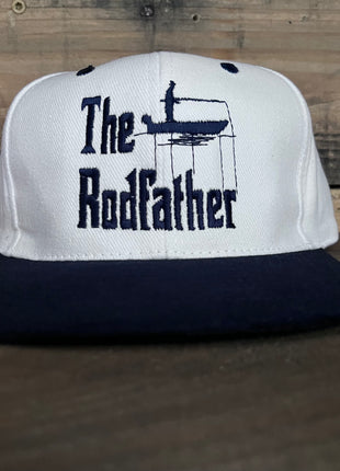 The Rodfather Fishing Vintage Strapback Hat Cap Custom Embroidery