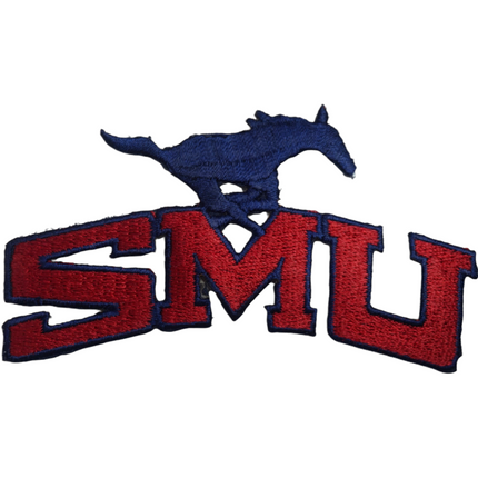 Vintage SMU Mustangs Mascot Team Logo 4.25" x 2.5" Patch