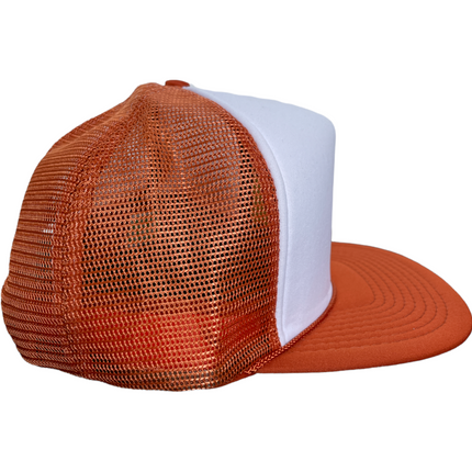 Vintage Burnt Orange High Crown Trucker Mesh SnapBack Hat Cap