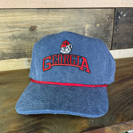 Custom Georgia Vintage Red Rope Golf Snapback Cap Hat