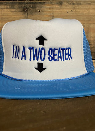 I’m A Two Seater Vintage mesh Snapback hat cap custom embroidery