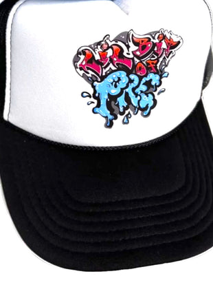 PRE on a Vintage black mesh Trucker Snapback Hat Cap